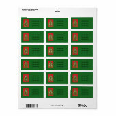 Kerstboomornamenten met kaarslicht en slinger etiket (Full Sheet)