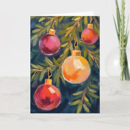 Kerstboomornamenten Watercolor Kerstvakantie Kaart