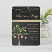 Kerstboompalm, zwart, kerstfeest kaart (Staand voorkant)