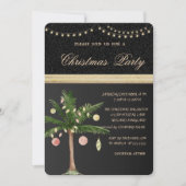 Kerstboompalm, zwart, kerstfeest kaart (Voorkant)