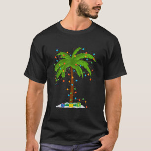 kerstboompalmen met kerstlampjes tropica t-shirt