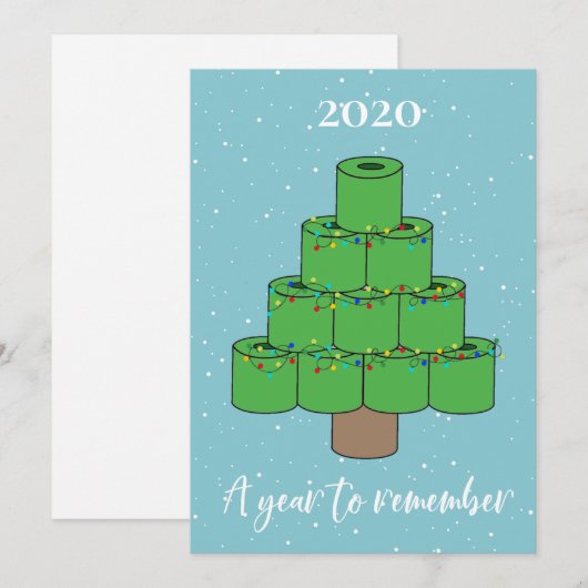 Kerstboompapier - 2020-toiletpapier feestdagenkaart (Voorkant / Achterkant)