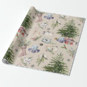 kerstboompapier cadeaupapier (Uitgerold)