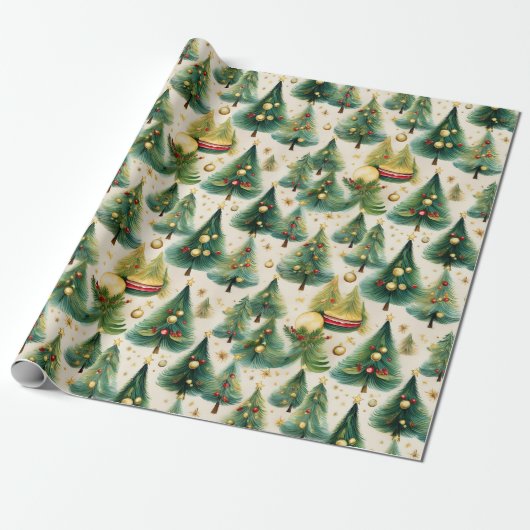 kerstboompapier cadeaupapier (Uitgerold)
