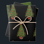 kerstboompapier met drievoudig ompakken inpakpapier vel<br><div class="desc">Trio-inpakpapierset</div>