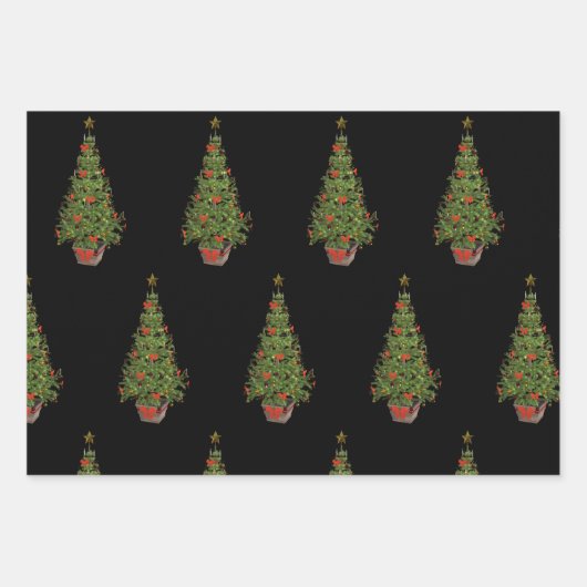 kerstboompapier met drievoudig ompakken inpakpapier vel (Voorkant)