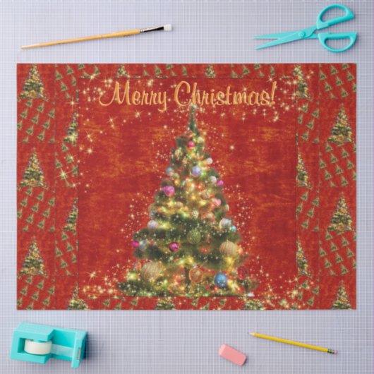 kerstboompapier, met mousserend kerstboompapier tissuepapier (Craft)