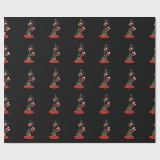 kerstboompapier met snoepriet cadeaupapier (Vlak)