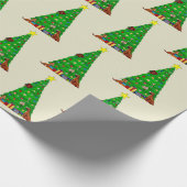kerstboompapier van de hond cadeaupapier (Hoek)