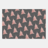kerstboompatronen set van 3 grijs inpakpapier vel (Voorkant)