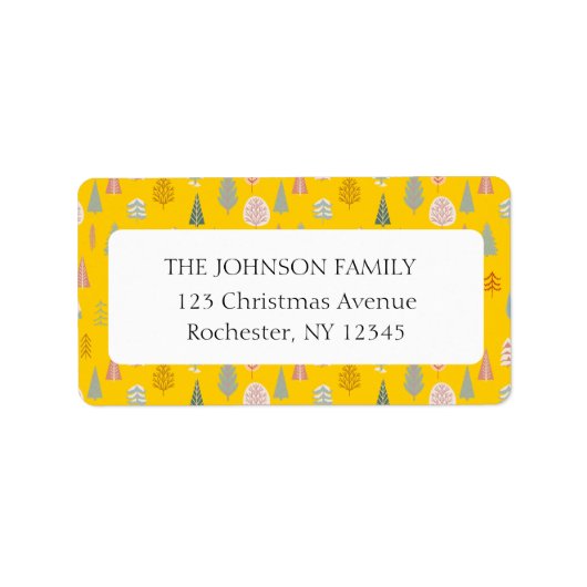 kerstboompatroon-adres etiket (Voorkant)
