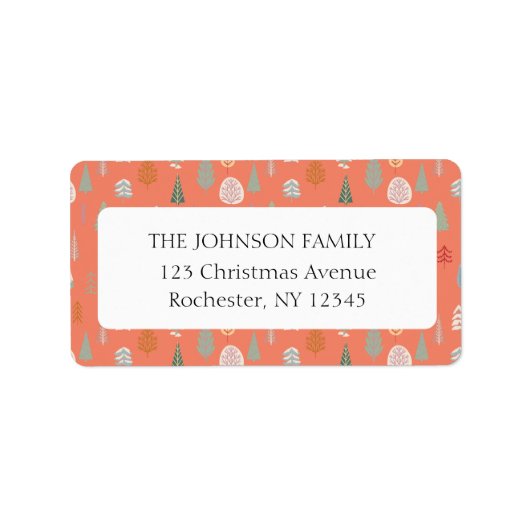 kerstboompatroon-adres etiket (Voorkant)