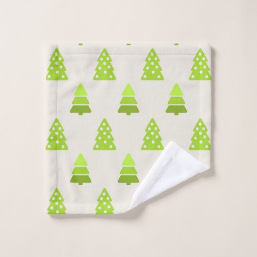 kerstboompatroon bad handdoek (Wasdoekje)