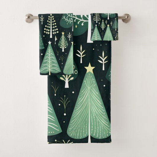 kerstboompatroon bad handdoek (Insitu)