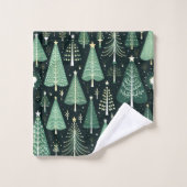kerstboompatroon bad handdoek (Wasdoekje)