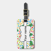 kerstboompatroon bagagelabel (Voorkant verticaal)