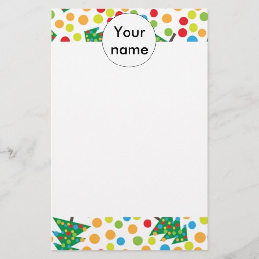 kerstboompatroon briefpapier (Voorkant)