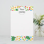 kerstboompatroon briefpapier (Staand voorkant)