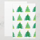kerstboompatroon briefpapier (Voorkant / Achterkant)