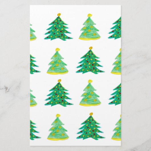 kerstboompatroon briefpapier (Voorkant)