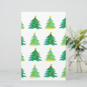 kerstboompatroon briefpapier (Staand voorkant)