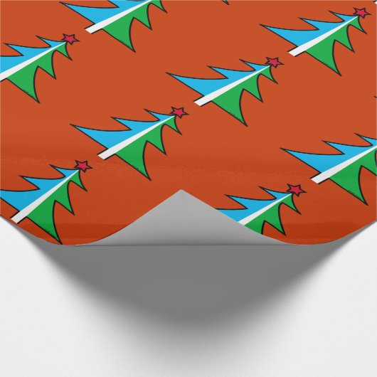 kerstboompatroon cadeaupapier (Hoek)