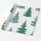 kerstboompatroon cadeaupapier (Uitgerold)