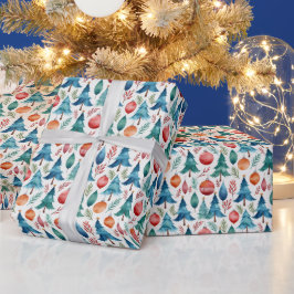 kerstboompatroon cadeaupapier
