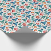 kerstboompatroon cadeaupapier (Hoek)