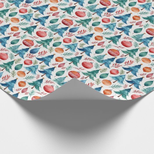 kerstboompatroon cadeaupapier (Hoek)