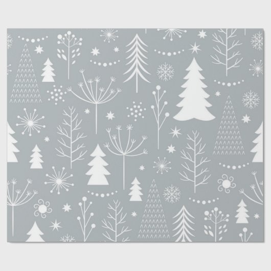 kerstboompatroon cadeaupapier (Vlak)