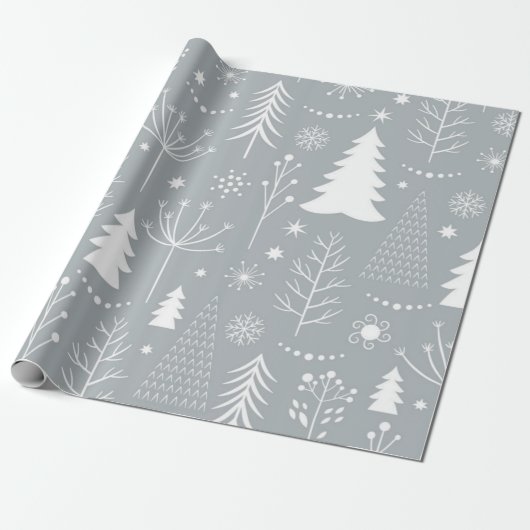 kerstboompatroon cadeaupapier (Uitgerold)