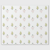 kerstboompatroon cadeaupapier (Vlak)