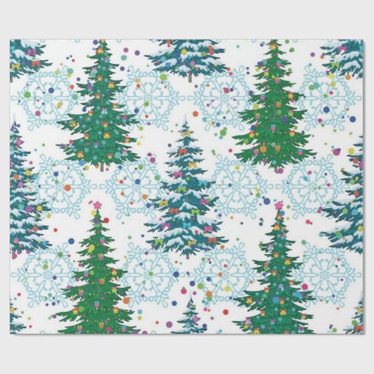 kerstboompatroon cadeaupapier (Vlak)