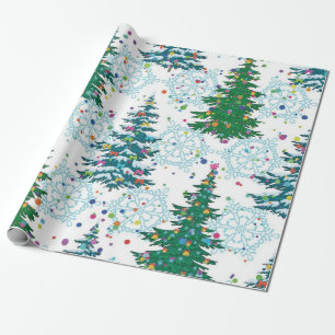 kerstboompatroon cadeaupapier