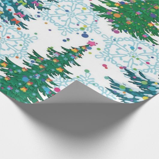 kerstboompatroon cadeaupapier (Hoek)