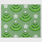 kerstboompatroon cadeaupapier (Vlak)