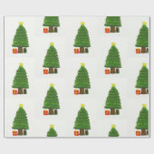 kerstboompatroon cadeaupapier (Vlak)