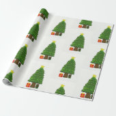 kerstboompatroon cadeaupapier (Uitgerold)