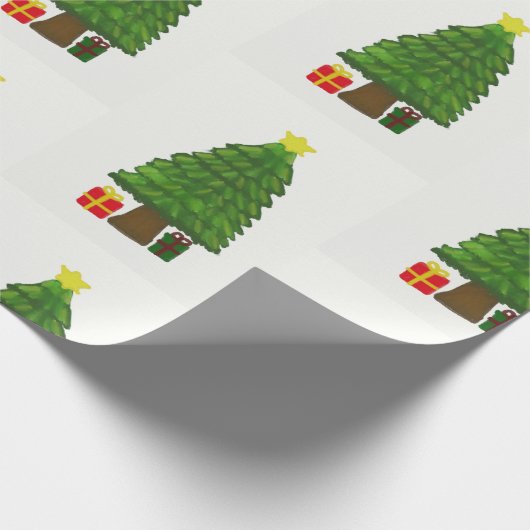 kerstboompatroon cadeaupapier (Hoek)