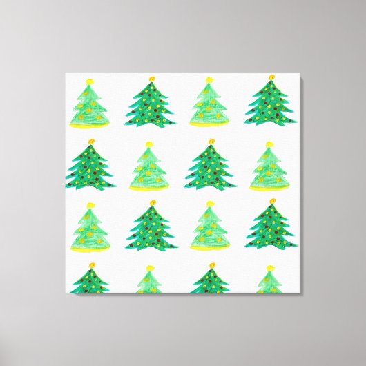 kerstboompatroon canvas afdruk (Voorkant)
