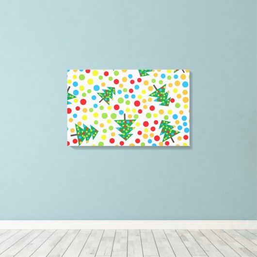 kerstboompatroon canvas afdruk (Insitu (Houten vloer))