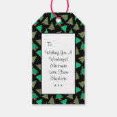 kerstboompatroon | Custom Black Cadeaulabel (Achterkant)