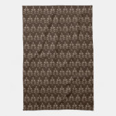 Kerstboompatroon donkere chocolade theedoek (Verticaal)