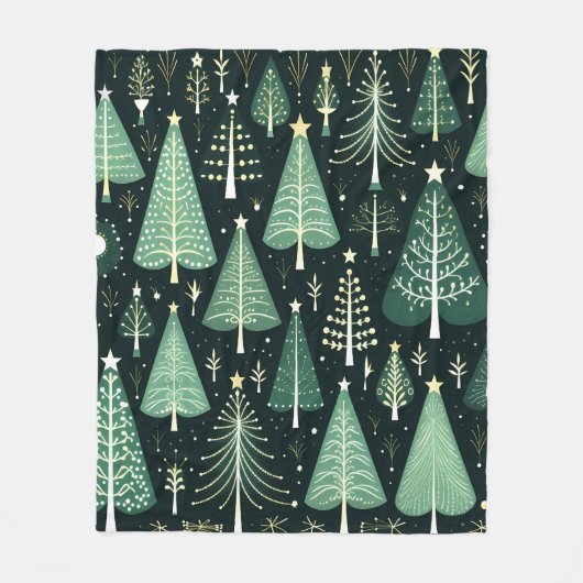 kerstboompatroon fleece deken (Voorkant)