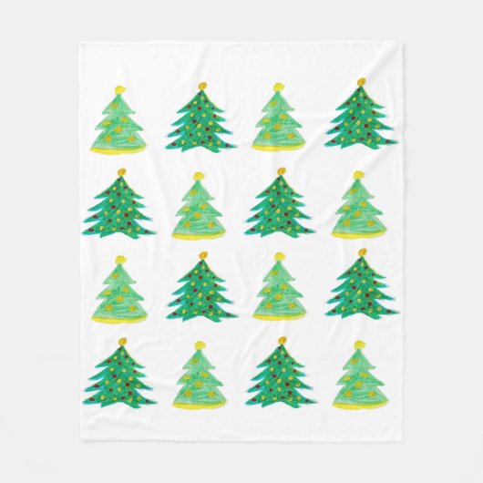 kerstboompatroon fleece deken (Voorkant)