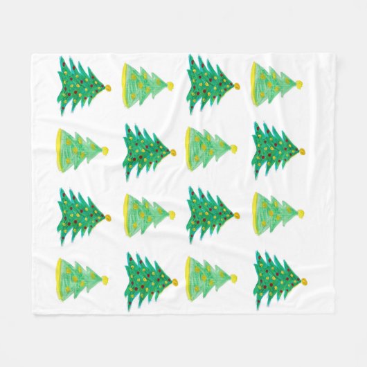 kerstboompatroon fleece deken (Voorkant (Horizontaal))