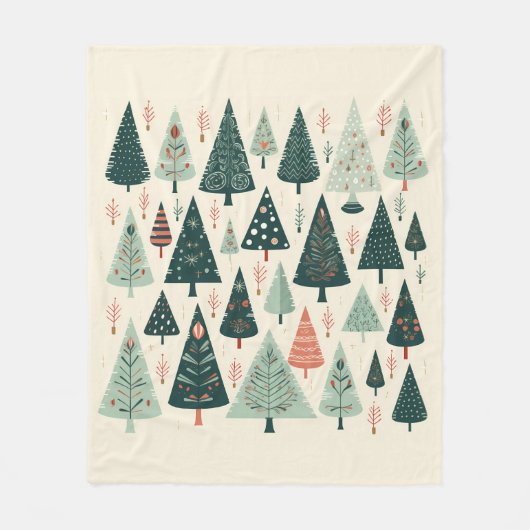 kerstboompatroon fleece deken (Voorkant)