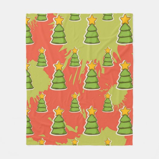 kerstboompatroon fleece deken (Voorkant)