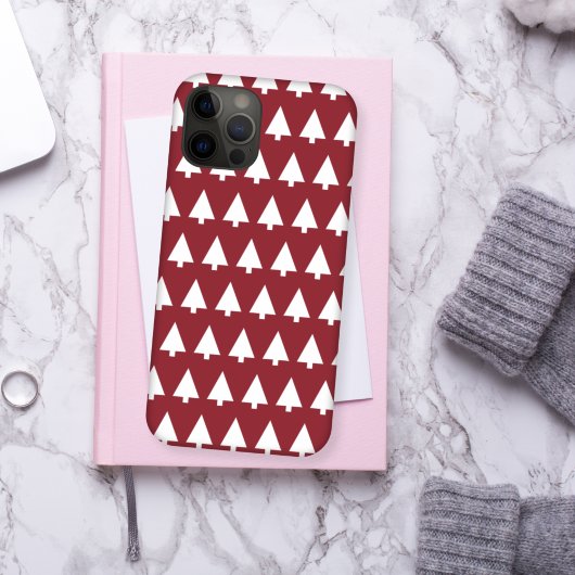 kerstboompatroon | Geometrische Scandi Dark Red Case-Mate iPhone Case